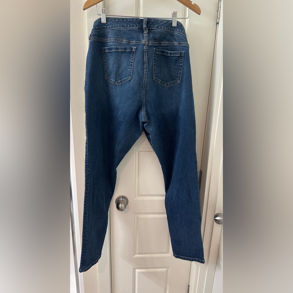Torrid Blue Straight Leg Jeans with Faded Wash - Picture 2 of 5